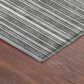 Dalyn Rug Company Soft Essentials Striped Gray 3" x 5" Indoor/Outdoor Area Rug, , large