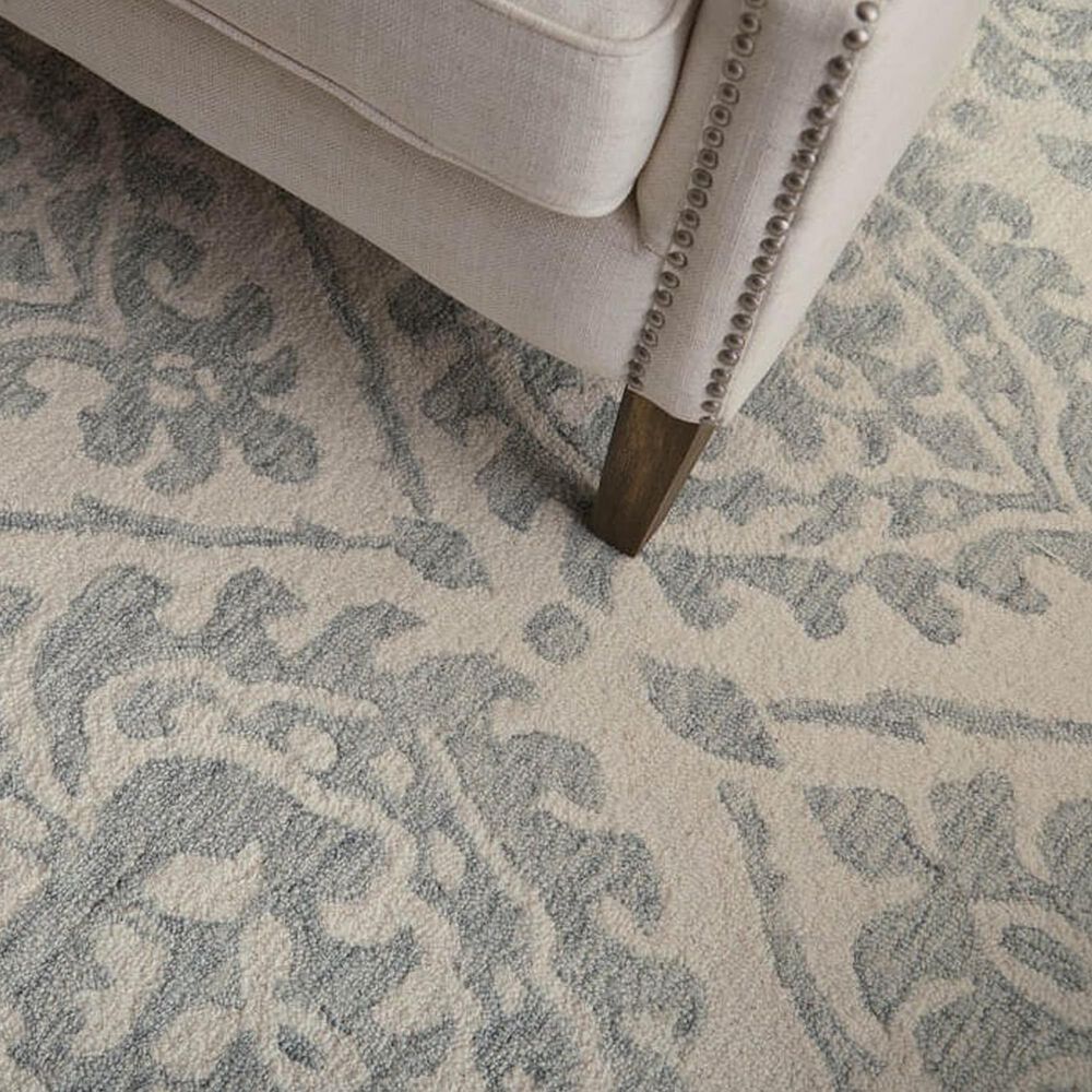 Feizy Belfort Damask Gray 12&#39; x 15&#39; Area Rug, , large