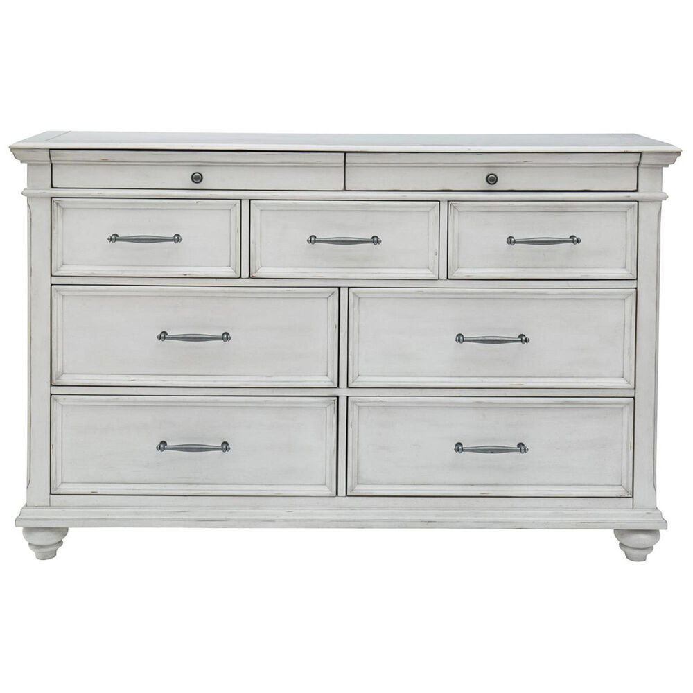 Ashley Kanwyn 9 Drawer Dresser in Distressed Whitewash, , large