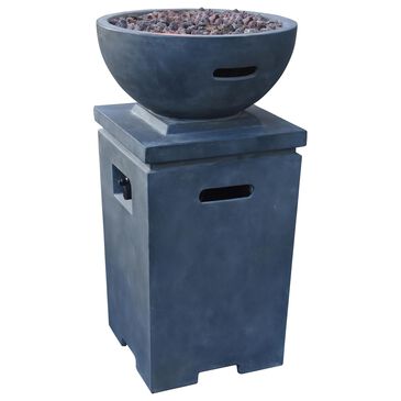 Elementi Fire Exeter Round Liquid Propane Fire Column in Light Gray, , large