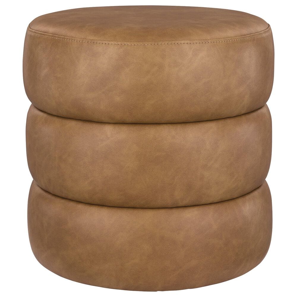 Ashley Ummi Swivel Accent Ottoman in Caramel, , large