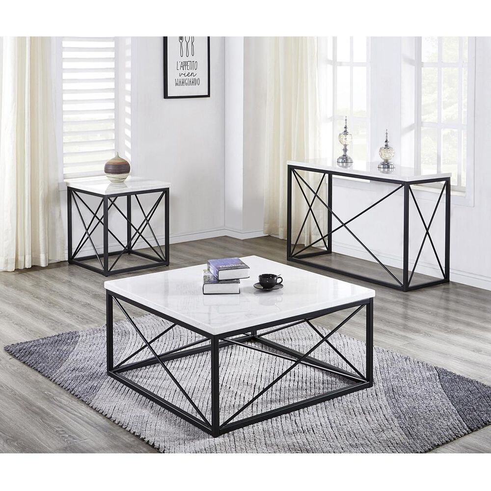 Crystal City Skyler End Table in White, , large