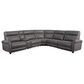 Oxford Furniture 6-Piece Leather Power Reclining Sectional in Gray, , large