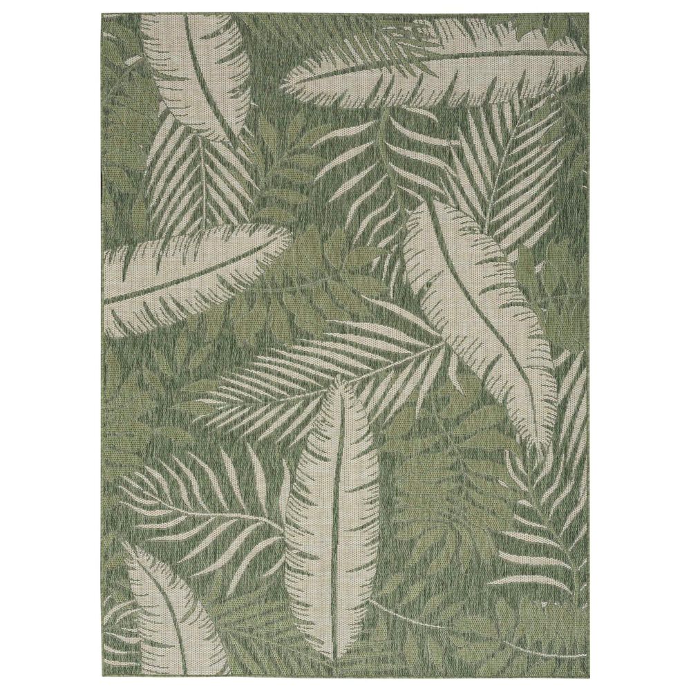 Nourison Garden Oasis GOA02 Green and Ivory 4" x 6" Indoor/Outdoor Area Rug, , large