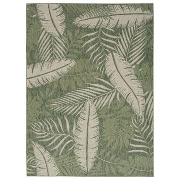Nourison Garden Oasis GOA02 Green and Ivory 4" x 6" Indoor/Outdoor Area Rug, , large