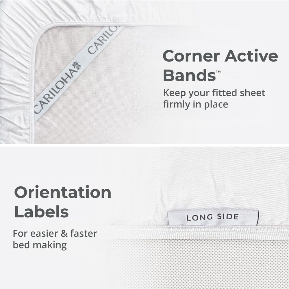 Cariloha Resort 4-Piece Split-Head Queen Bamboo Bed Sheet Set in White, , large