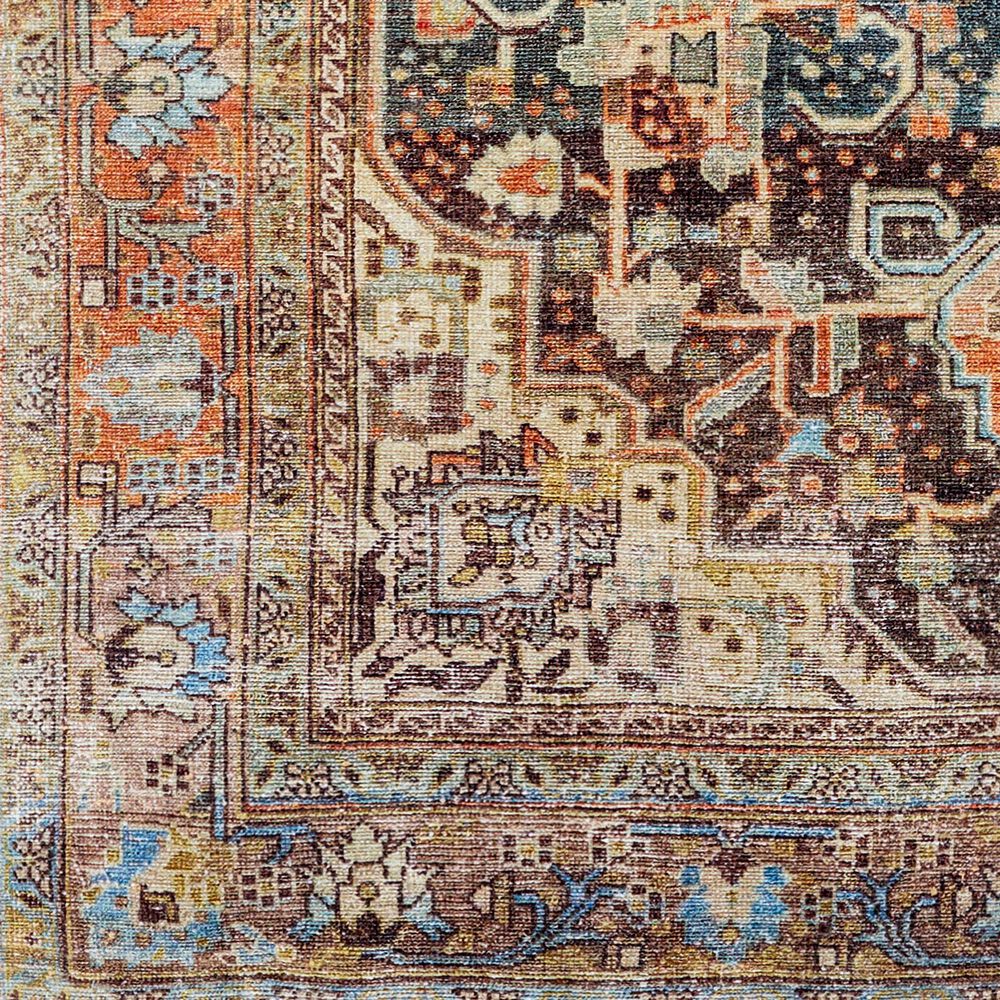 Surya Amelie 2&#39;7&quot; x 7&#39;10&quot; Blue, Gray, Orange, Brown and Beige Runner, , large
