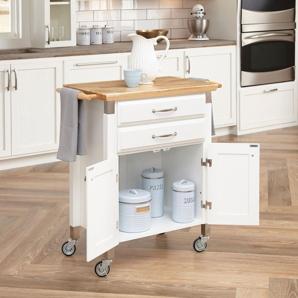 Homestyles Dolly Madison Kitchen Cart in Off-White, , large