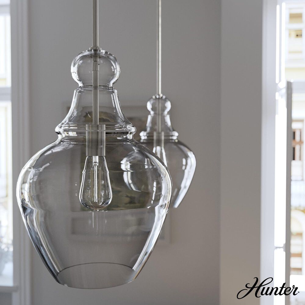 Hunter Maple Park 1-Light Pendant in Brushed Nickel, , large