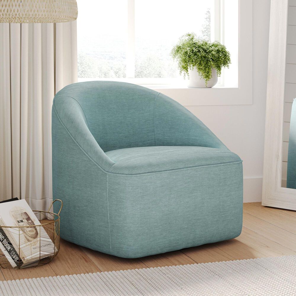 Waltham Lulu Swivel Accent Chair in Teal, , large