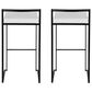 Lumisource Fuji Stackable Barstool with White Faux Leather Cushion in Black (Set of 2), , large
