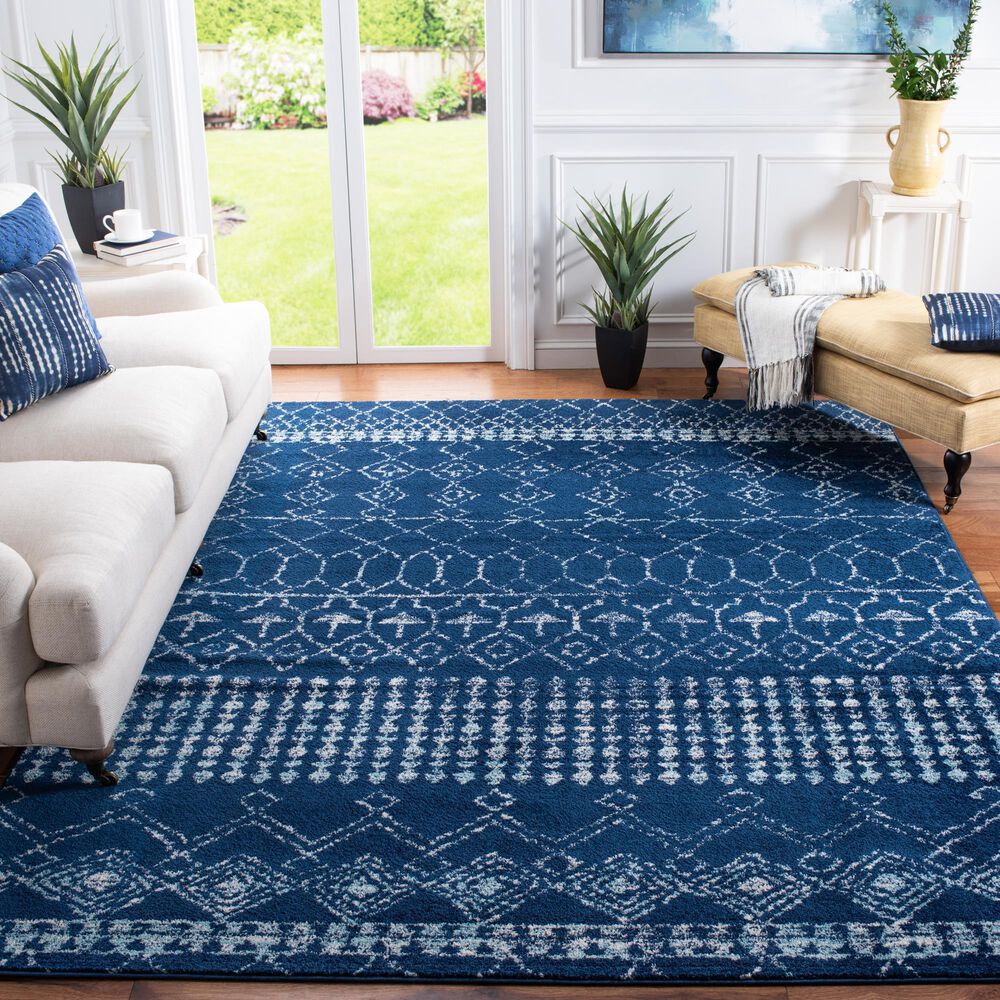 Safavieh Tulum TUL229N 10&#39; x 13&#39; Navy and Ivory Area Rug, , large