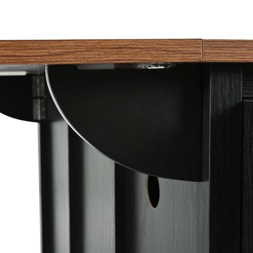 HOMLUX 54" Kitchen Island with Sliding Barn Door in Black, , large
