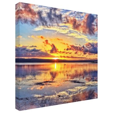 Timberlake Beata Czyzowska "Sunset In A Square" 18" x 18" Canvas Art in Tan/Grey/Pink/Brown/White, , large