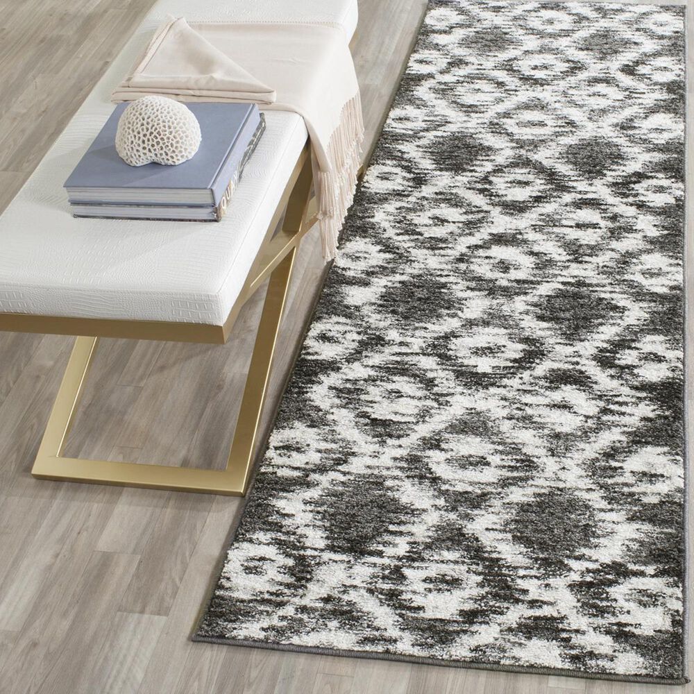 Safavieh Adirondack ADR118R-212 2"6" x 12" Charcoal/Ivory Runner, , large