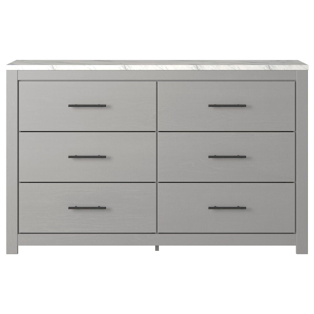 Ashley Cottonburg 6 Drawer Dresser in Light Gray and White, , large