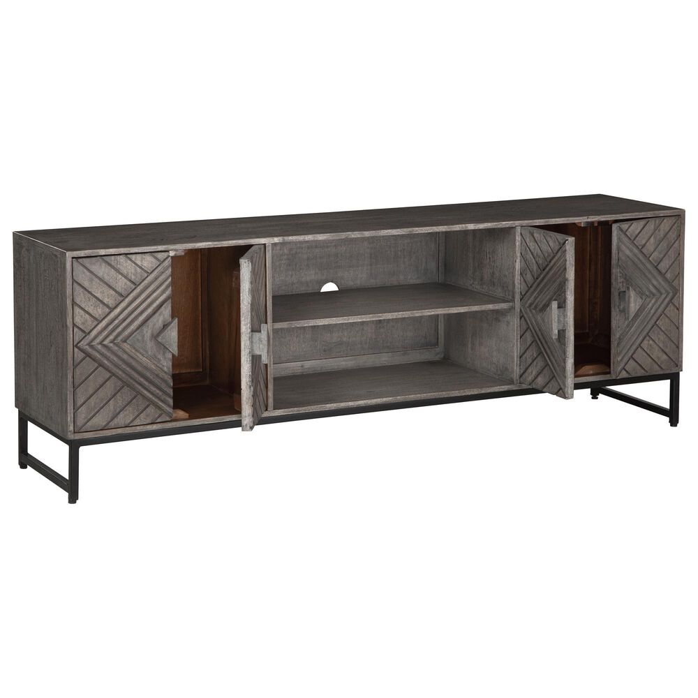 Ashley Treybrook Accent Cabinet in Distressed Gray and Black, , large