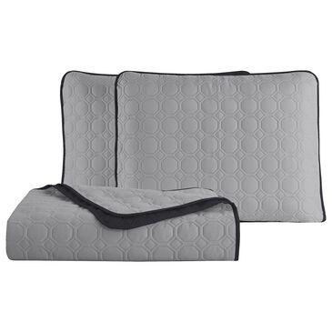 BCP Home Bruce 3-Piece Full/Queen Quilt Set in Grey and Black, , large