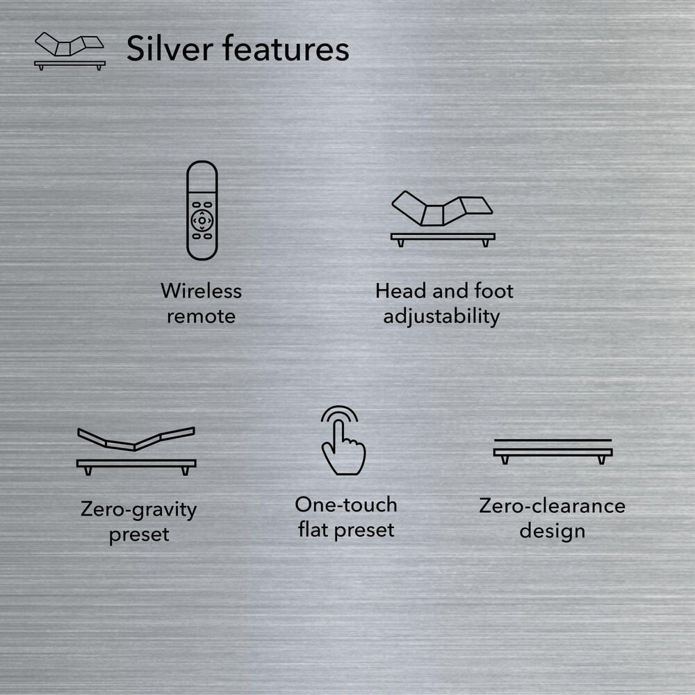 Serta Silver Baselogic Split California King Adjustable Base, , large