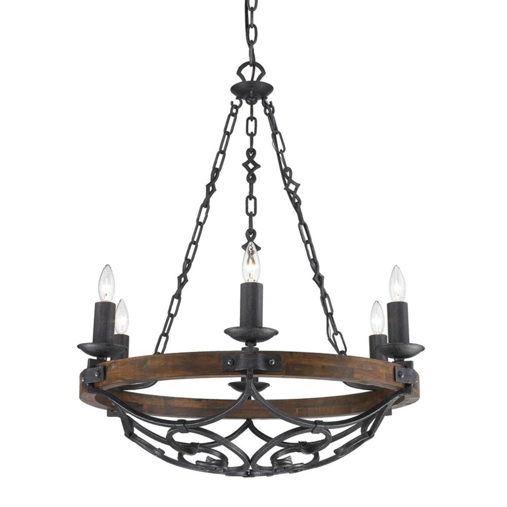 Golden Lighting Madera 6-Light Chandelier in Black Iron, , large