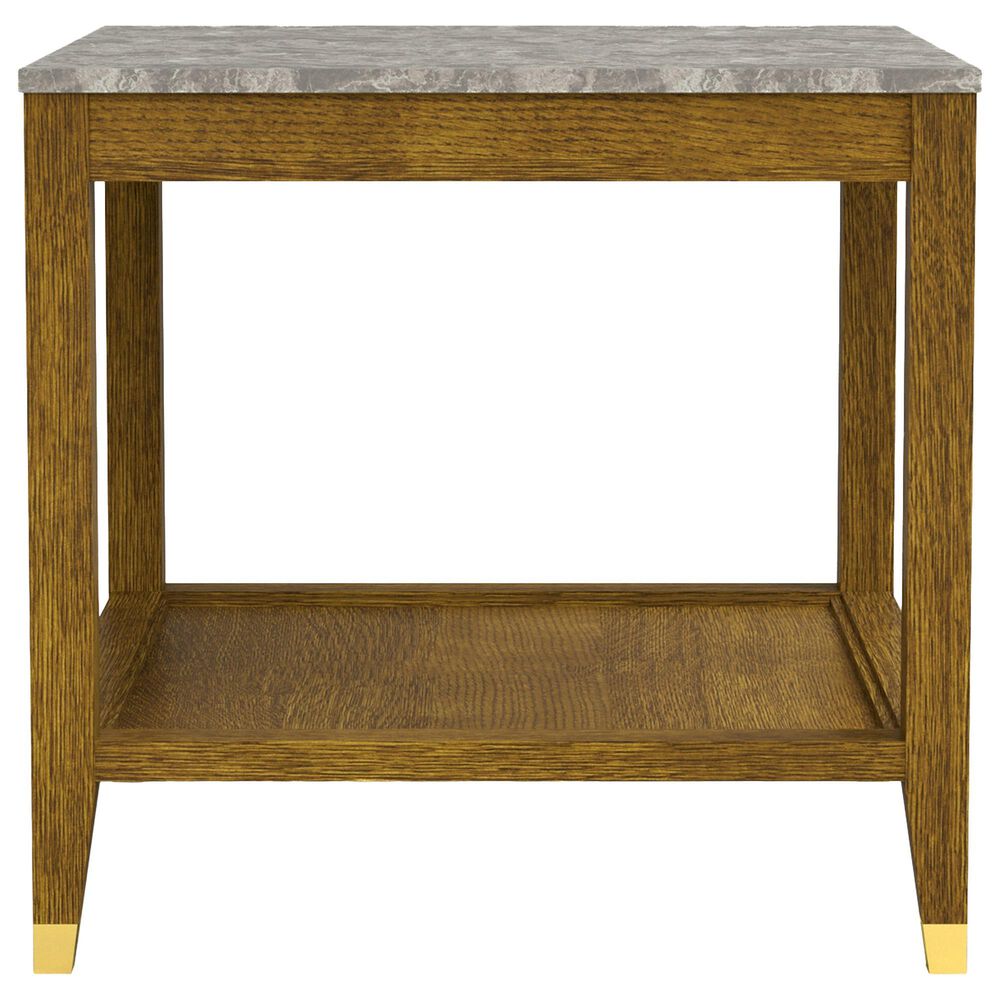 Stickley Furniture Surrey Hills Stone Top End Table in Bay Brown, , large