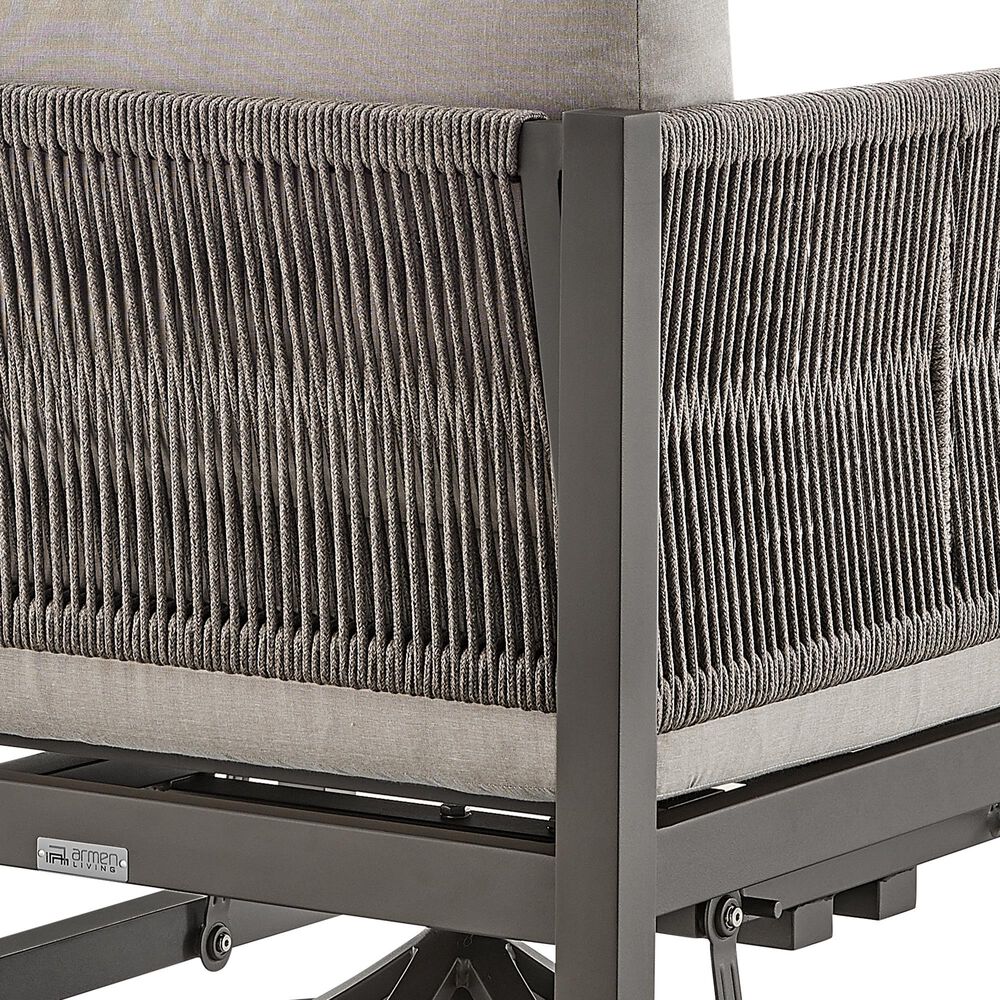 Hearth and Haven Mareike Outdoor Patio Swivel Glider Lounge Chair in Gray, , large