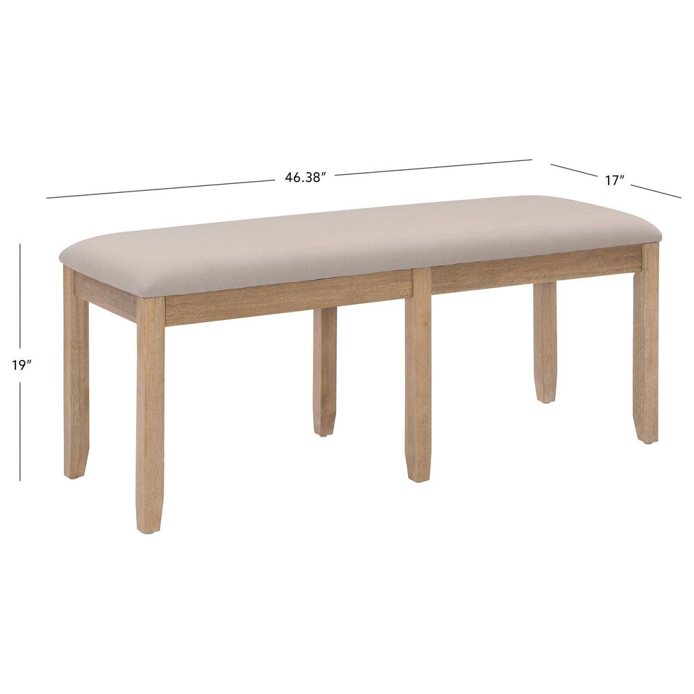 Linon Home Decor Jorissen Bench in Grey Wash, , large