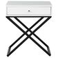 HOMLUX 1-Drawer Nightstand with Cross Base in White and Black, , large