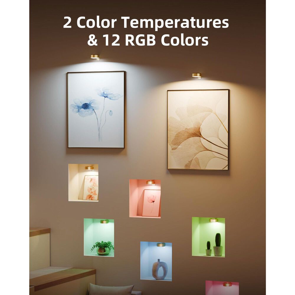 HOMLUX Tap Control Wall Light with Charging Station in Gold (Set of 6), , large