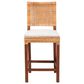 Baxton Studio Lesia Counter Stool with White Cushion in Walnut Brown, , large