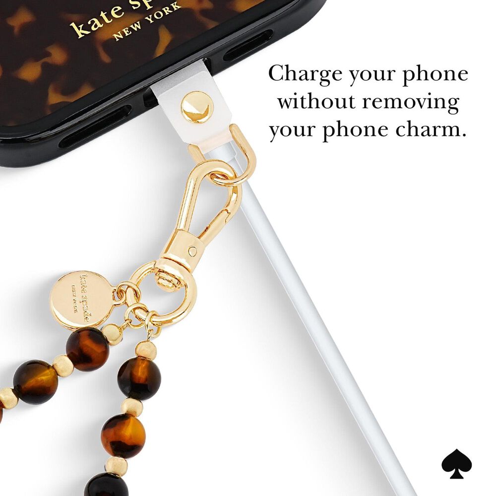 Kate Spade Anchor Card Phone Charm in Tortoise, , large