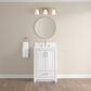 37B Lucerne 24" Single Bathroom Vanity Cabinet in Bright White with Marble Top and Backsplash, , large