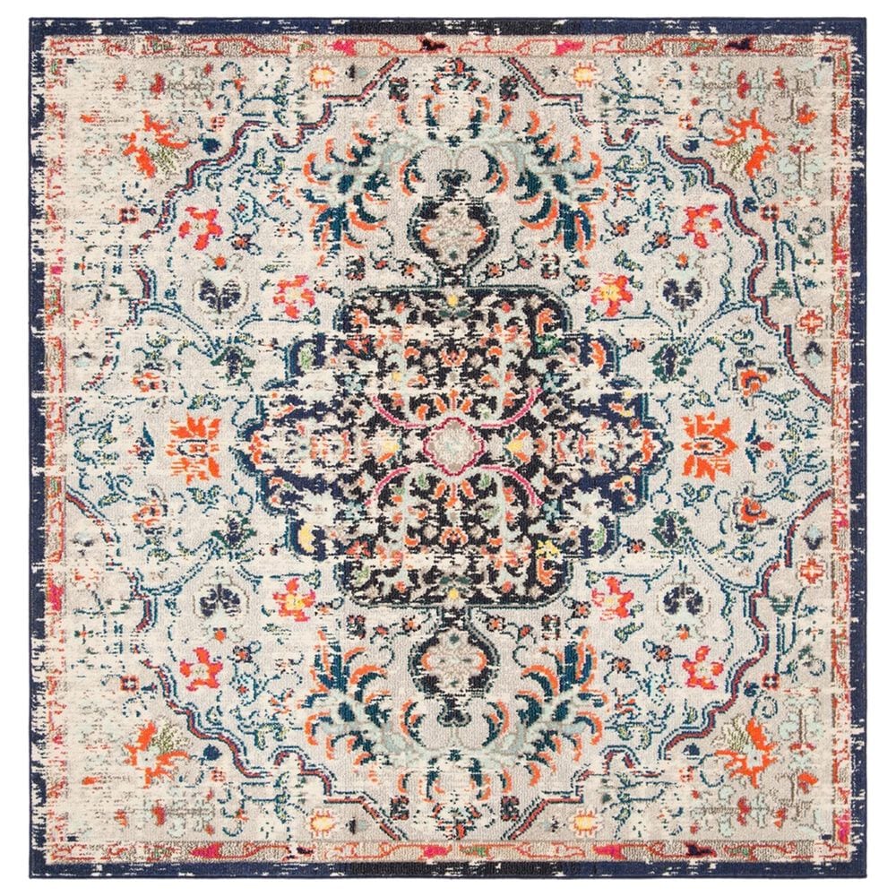 Safavieh Madison MAD447B 5" Square Beige and Black Area Rug, , large