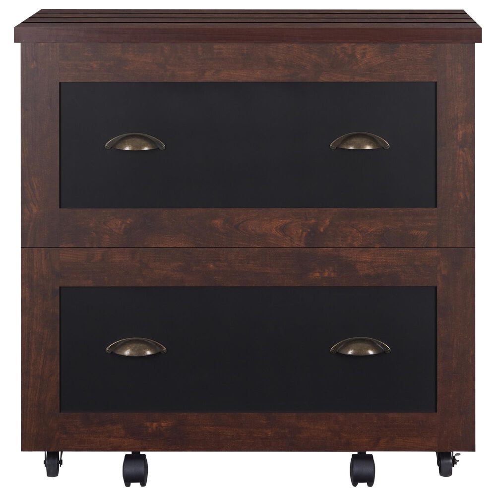 Furniture of America Phillips 2-Drawer File Cabinet in Vintage Walnut, , large