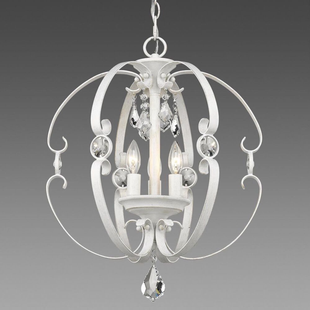 Golden Lighting Ella 3-Light Pendant in French White, , large