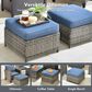 HOMLUX 7-Piece Patio Conversation Set with Rocking Chairs and Fire Pit Table in Denim Blue, , large