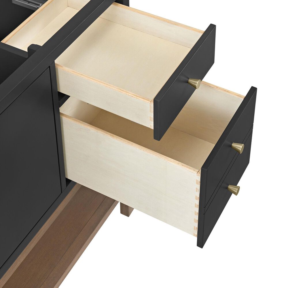 37B Isadore 48" Single Bathroom Vanity Cabinet in Tricorn Black and White Composite Stone Top and Backsplash, , large
