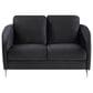HOMLUX 55" Stationary Modern Loveseat with Diamond Stitching in Black Velvet, , large