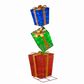 The Gerson Company 72" Tall Electric 3-Stacked Lighted Christmas Presents in Multicolor, , large