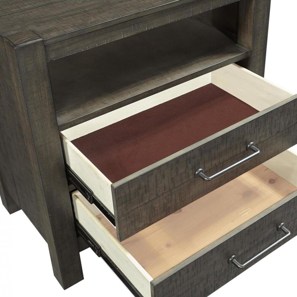 Aspen Furniture, Inc. 2 Drawer Nightstand in Carob Finish with AC Outlets in Carob, , large