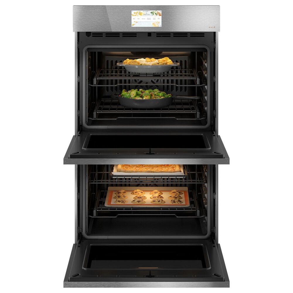 Cafe 30&quot; Smart Built-In Convection Double Wall Oven in Glass Stainless Steel, , large