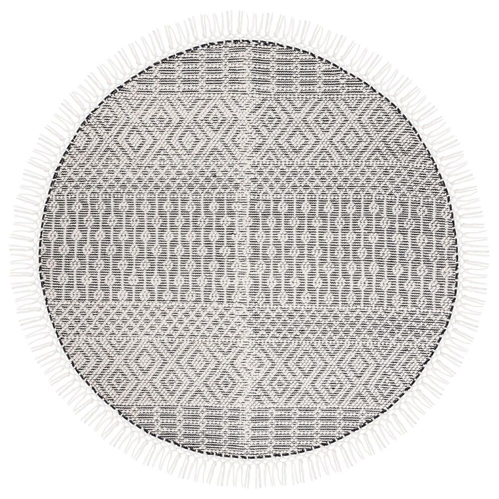 Safavieh Natura NAT852Z 6" Round Ivory and Black Area Rug, , large