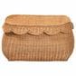 Baxton Studio Ayleen Small Basket with Scalloped Lid in Light Honey, , large