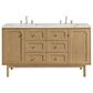 James Martin Vanities Laurent 60" Double Bathroom Vanity in Light Natural Oak with 3 cm Victorian Silver Quartz Top and Rectangular Sinks, , large