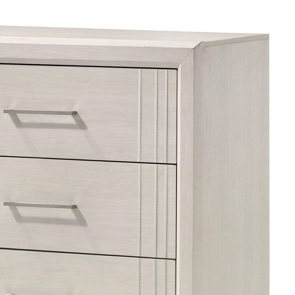 Crown Mark Charlie 4-Piece King Panel Bedroom Set in White, , large