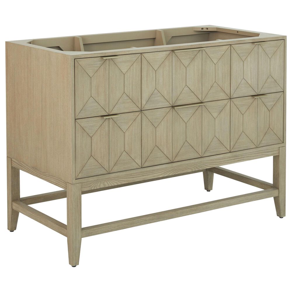 James Martin Vanities Emmeline 48&quot; Single Vanity in Pebble Oak with 3 CM Carrara White Marble Top, , large