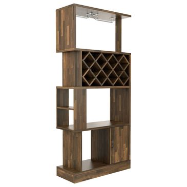 Furniture of America Knowlton Wine Cabinet in Light Hickory, , large