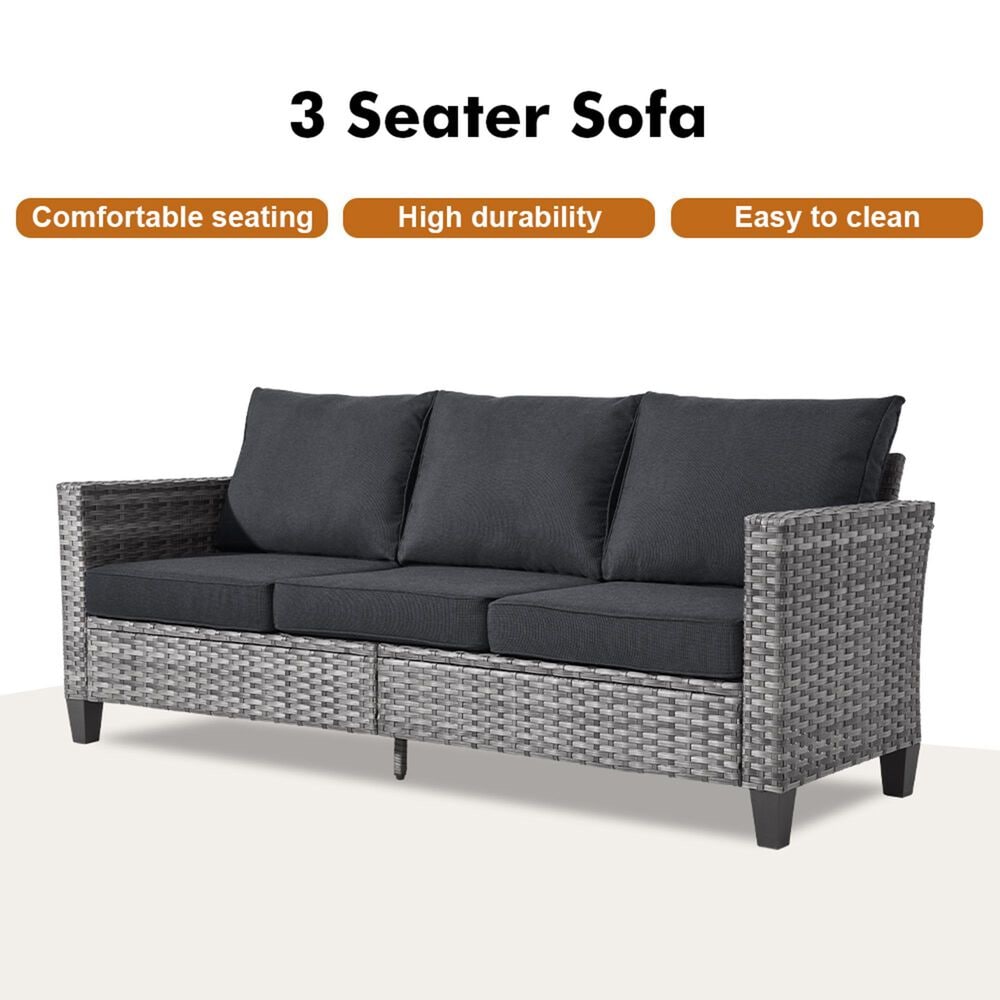 HOMLUX 5-Piece Outdoor Conversation Set in Black, , large