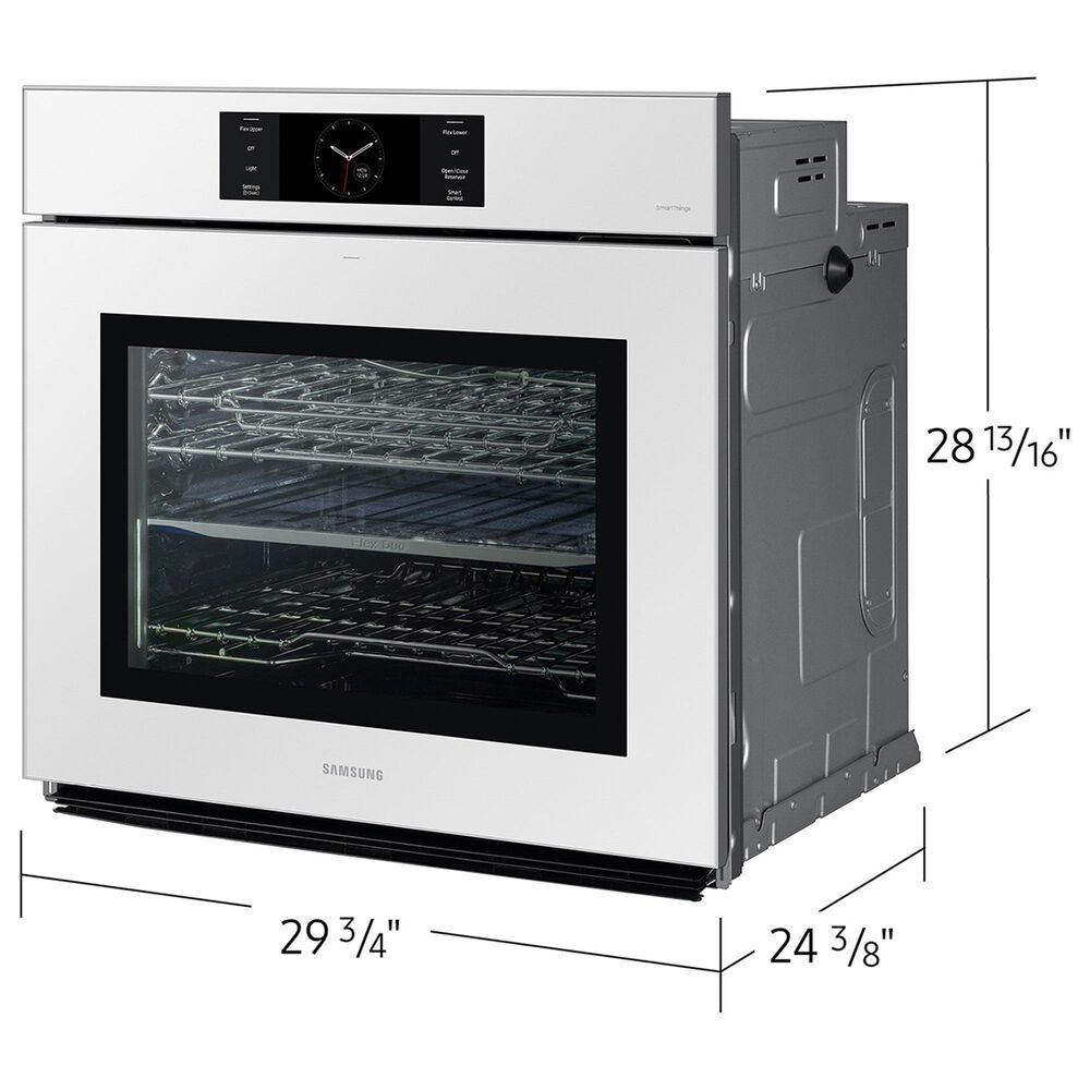 Samsung Bespoke 2-Piece Kitchen Package with White Bespoke 30" Single Wall Oven and Black 30" Induction Cooktop, , large
