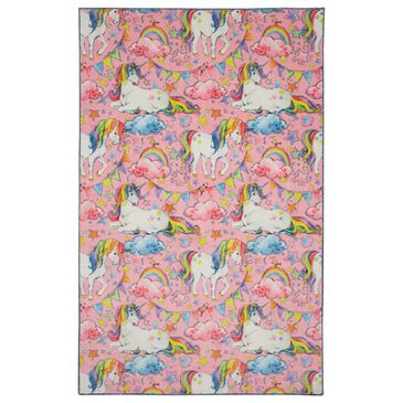 Karastan Prismatic 5" x 8" Pink Kids Rug, , large